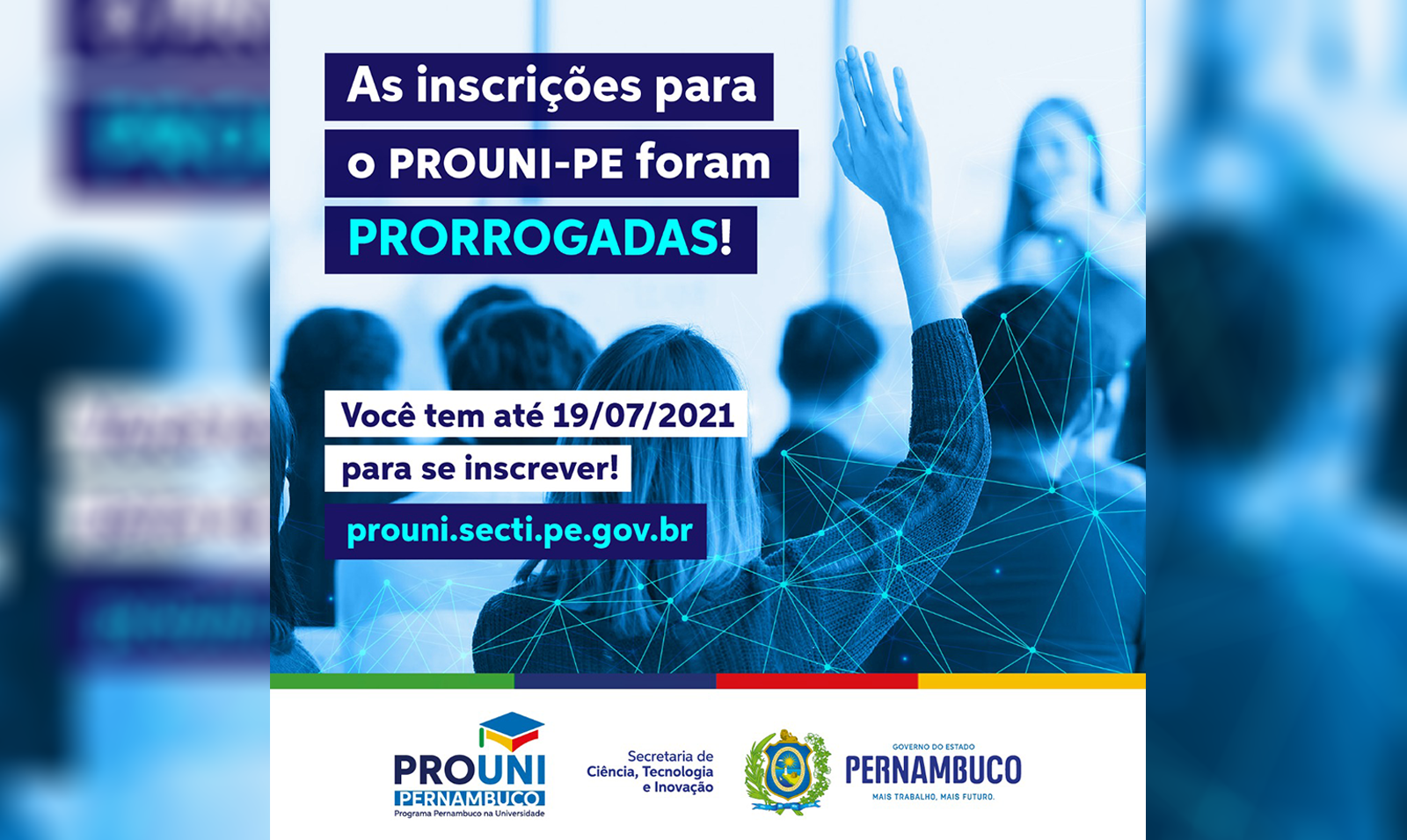 Prouni-PE prorroga inscrições até 19 de julho