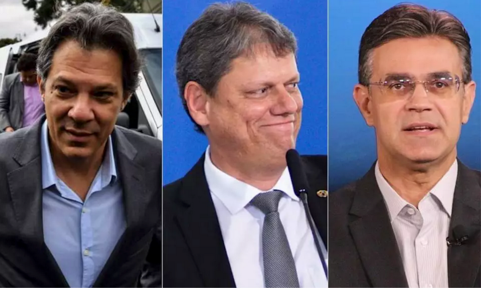 Pesquisa mostra empate técnico entre Haddad e Tarcísio, com Rodrigo chegando