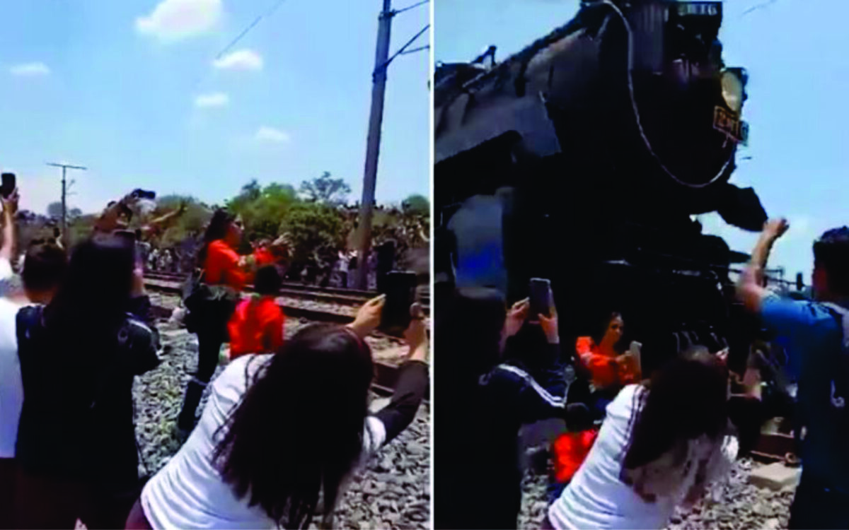 Mulher morre após ser atingida por trem enquanto tirava foto